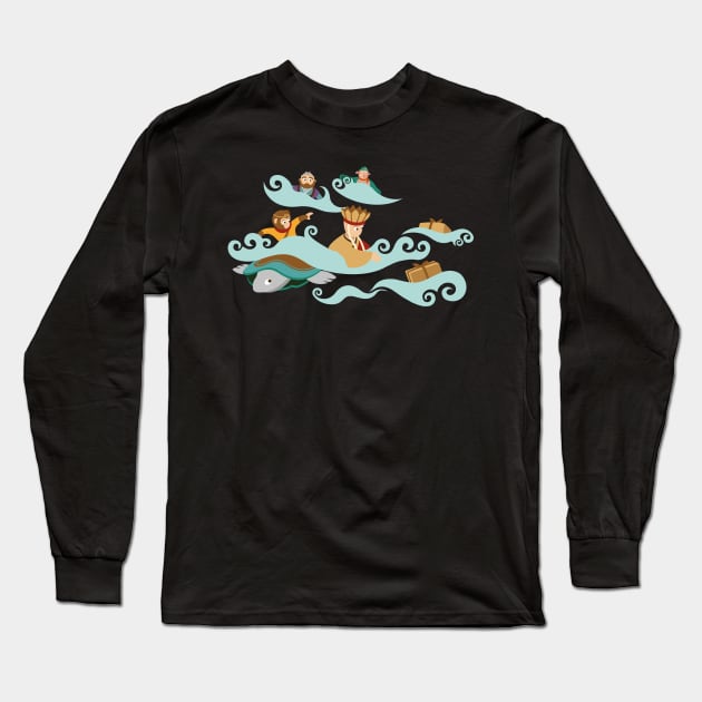 Pilgrims in the River Long Sleeve T-Shirt by Shanezhong